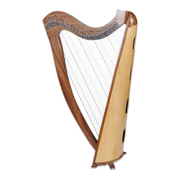 36 Strings Round Brown Lever Harp with Bag, Tuning Key and Strings